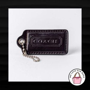 2.5" Large COACH BROWN PATENT LEATHER KEY FOB BAG CHARM KEYCHAIN HANGTAG TAG